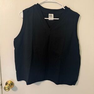 Russell Athletic Made in USA Black Sleeveless Top boxy crop Large 100% cotton